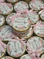 Pink Floral Tin with Bow