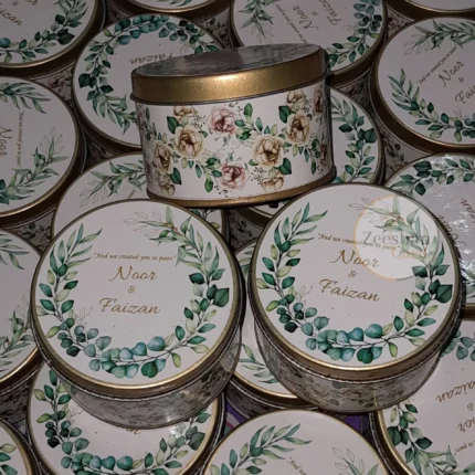 Green Floral Tin Box