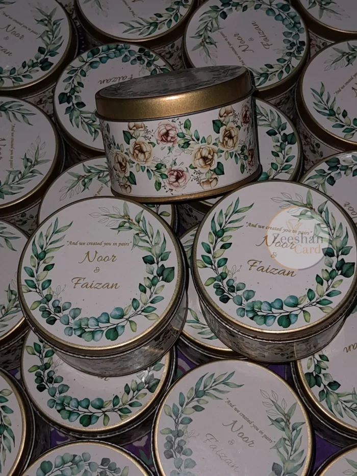 Green Floral Tin Box