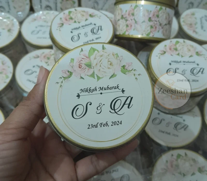 Beige Floral Tin Box