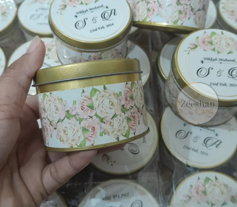 Beige Floral Tin Box