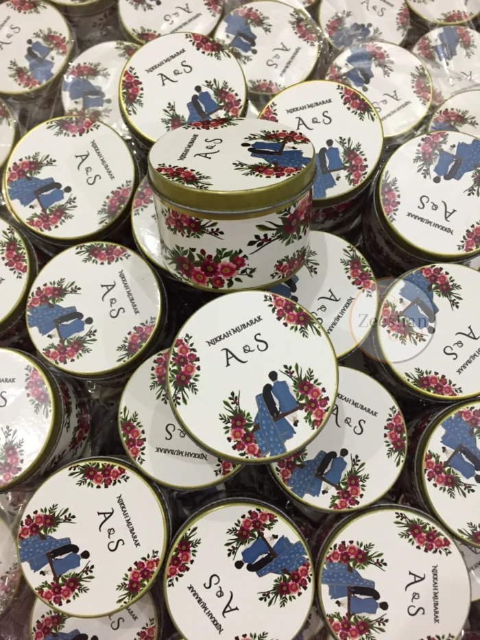 Red & Blue Floral Tin Box