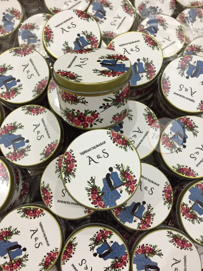 Red & Blue Floral Tin Box