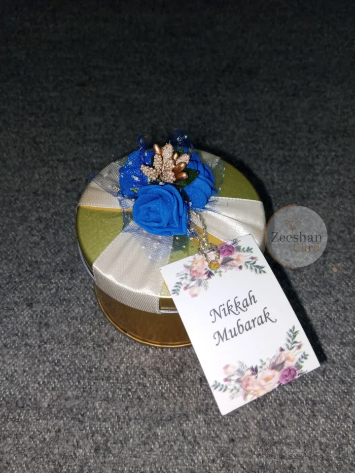 Tin Box with Blue Flower