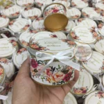 Floral Tin With Ribbon Bow