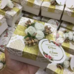 Zari Ribbon Box With Flowers and saeds