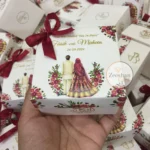 Mehroon Floral Couple Box With Bow