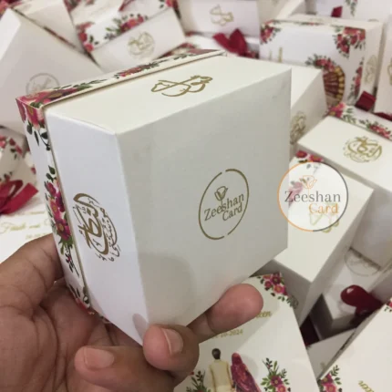 Mehroon Floral Couple Box With Bow