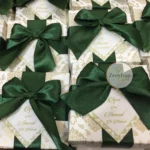 Two Piece Green Ribbon Box With Bow