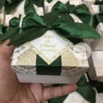 Two Piece Green Ribbon Box With Bow