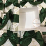 Two Piece Green Ribbon Box With Bow