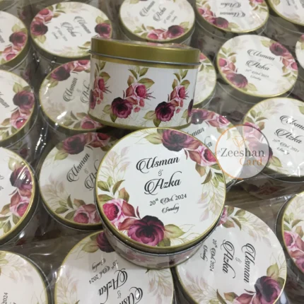 Mehroon Floral Tin Box Design