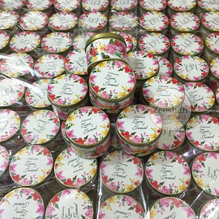 Multi color Floral Tin Bid Box