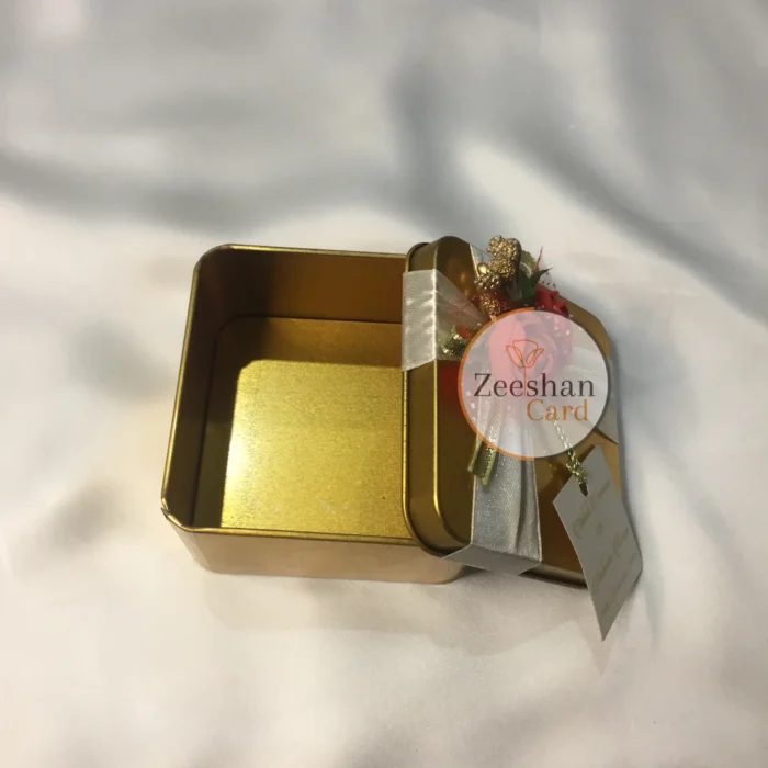 Special Square Flower Tin Bid Box