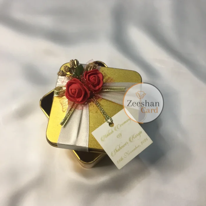 Special Square Flower Tin Bid Box