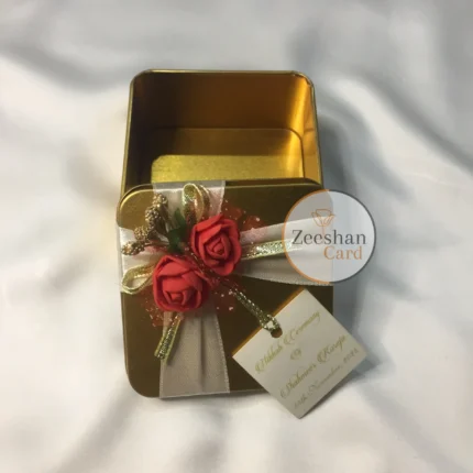 Special Square Flower Tin Bid Box