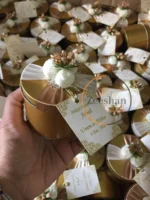 Golden Tin Flowers With Tag