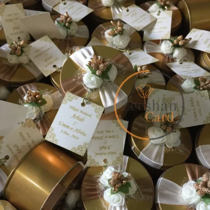 Golden Tin Flowers With Tag