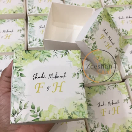 Green Floral Nikkah Bid Box