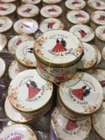 Couple Printed Bid Box With Maroon Dress