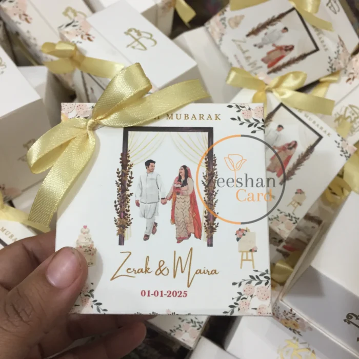 Couple Printed Nikkah Bid Boxes with bow