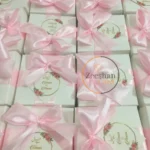 Square Box With Pink Ribbon