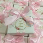 Square Box With Pink Ribbon