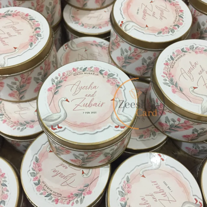 Buck Printed Floral Tin Bid Boxes