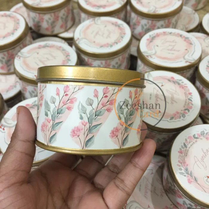 Buck Printed Floral Tin Bid Boxes