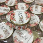Floral Design Tin Box With Couple Printed