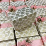 Jal Printed Card Bord Box With Flowers And Ribbon
