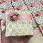Jal Printed Card Bord Box With Flowers And Ribbon