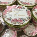 Pink Floral Design Tin Box With Bow