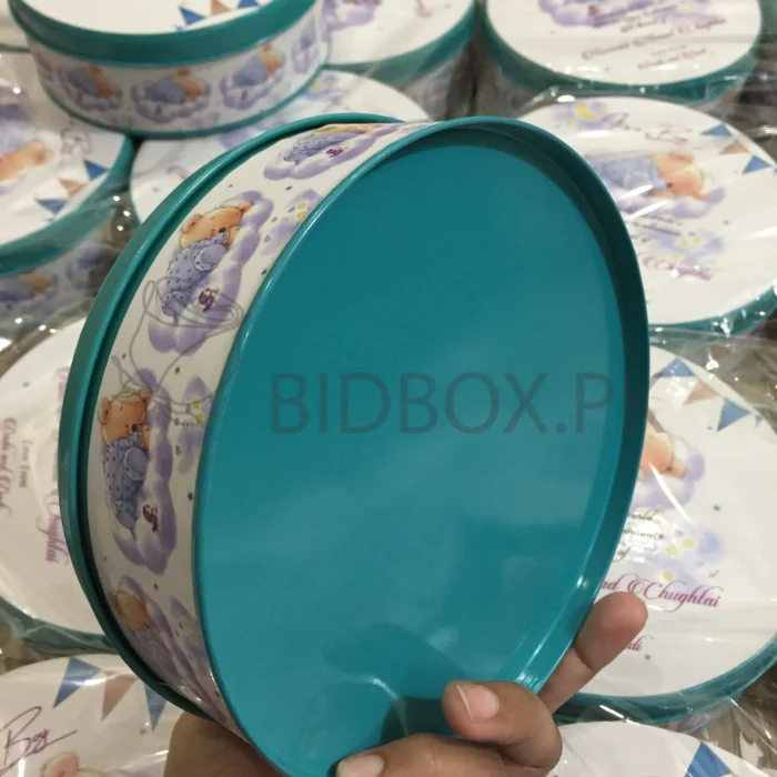 Blue Baby Announcement Half Kg Tin Box