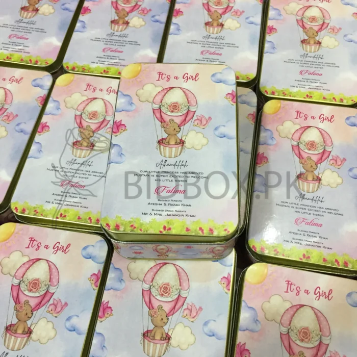 Baby Girl Announcement Half Kg Tin Box