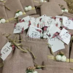 Flower Jute Pouch With Tag