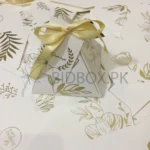 Pyramid Box With Tag And Bow