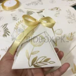 Pyramid Box With Tag And Bow