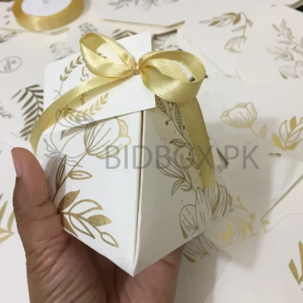 Pyramid Box With Tag And Bow