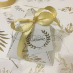 Pyramid Box With Tag And Bow