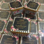 Black Floral Print Tin Box