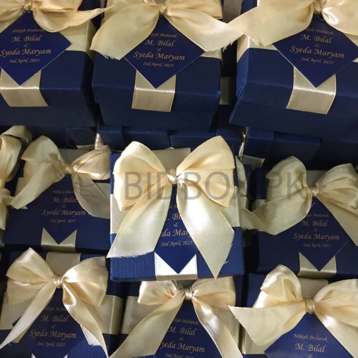 Navy Blue Double Tai Box With Tag