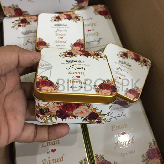 Floral Design Printed Tin Box