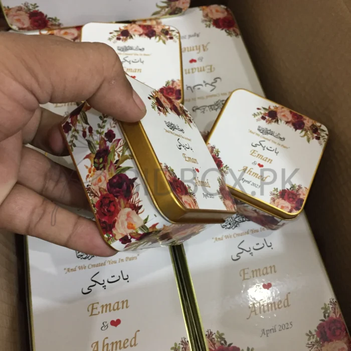 Floral Design Printed Tin Box