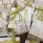 Zari Ribbon Box With Bow And Tag