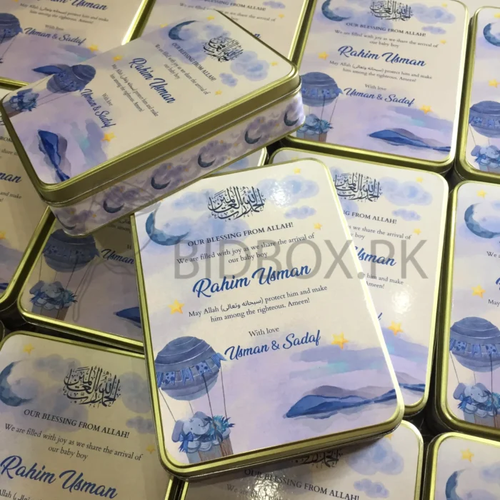 Baby Boy Announcement Kg Tin Box