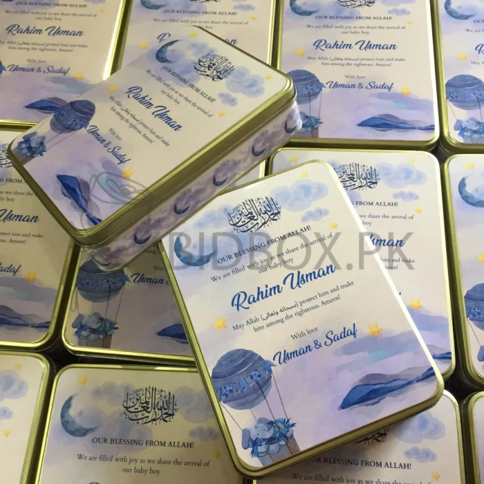 Baby Boy Announcement Kg Tin Box