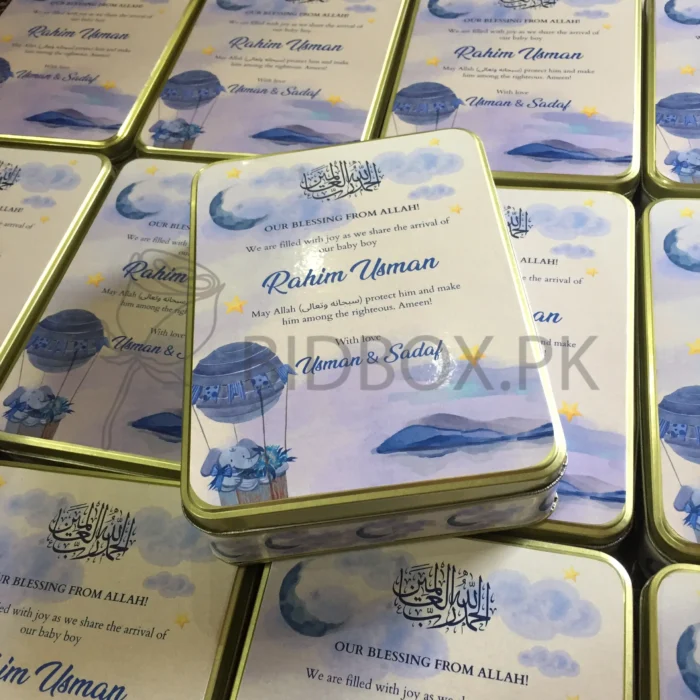 Baby Boy Announcement Kg Tin Box