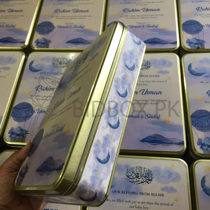 Baby Boy Announcement Kg Tin Box