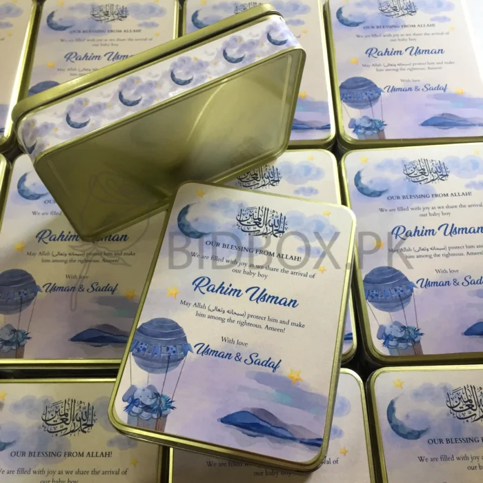 Baby Boy Announcement Kg Tin Box